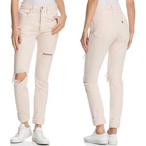 Levi's 501S Skinny Light Pink Button Fly Destroyed Distressed Jeans Size 28